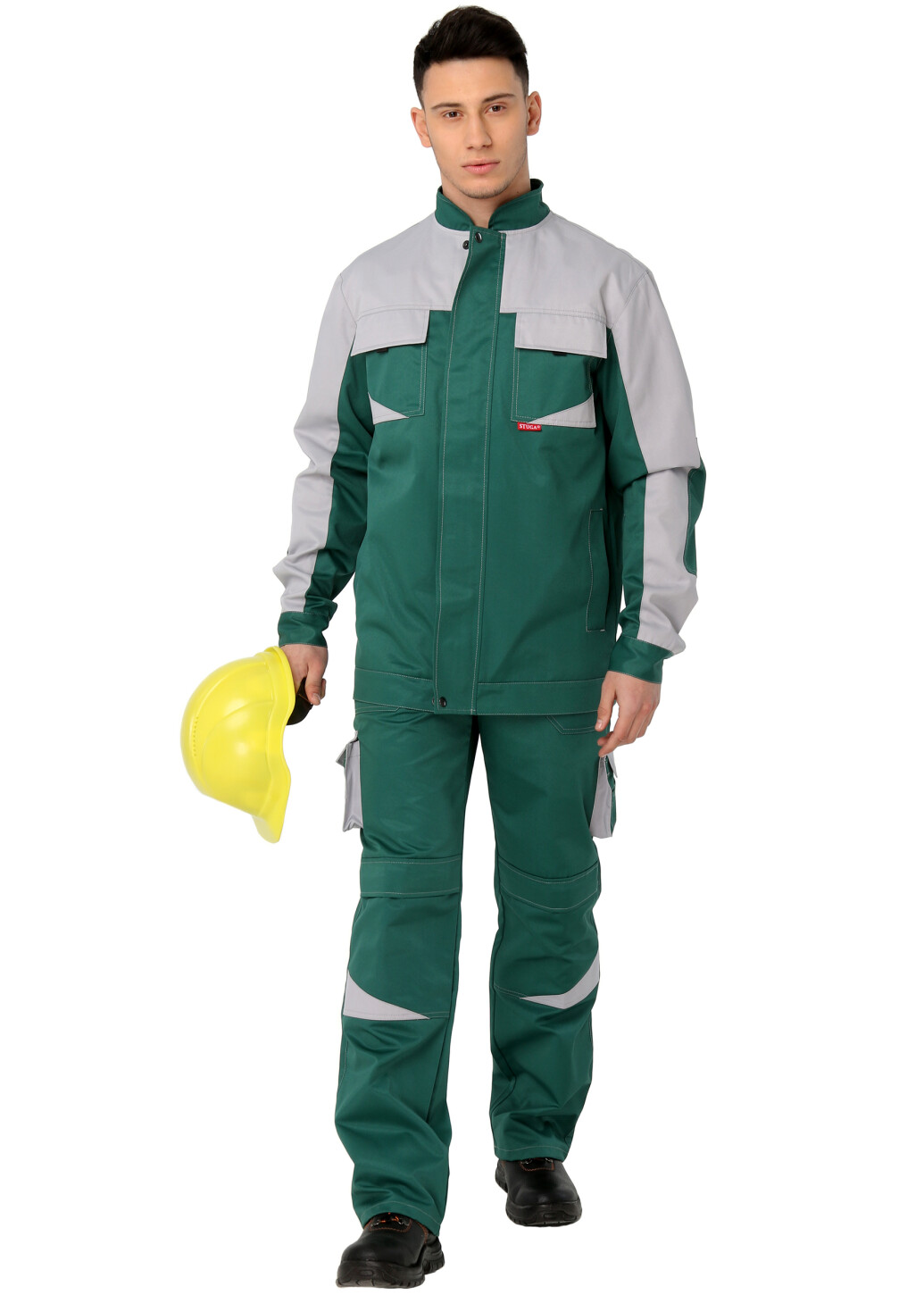 Suit worker "ULTRA" green - semi-overalls and a jacket (1239) фото 1