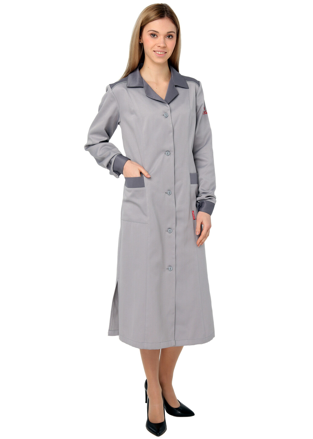 Dressing gown worker female "ALEXANDRA" gray (220444) фото 1