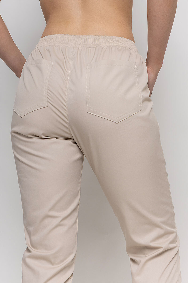 Медицинские джоггеры Афина женские 4 кармана. Крем. COTTON (5436978) фото 5