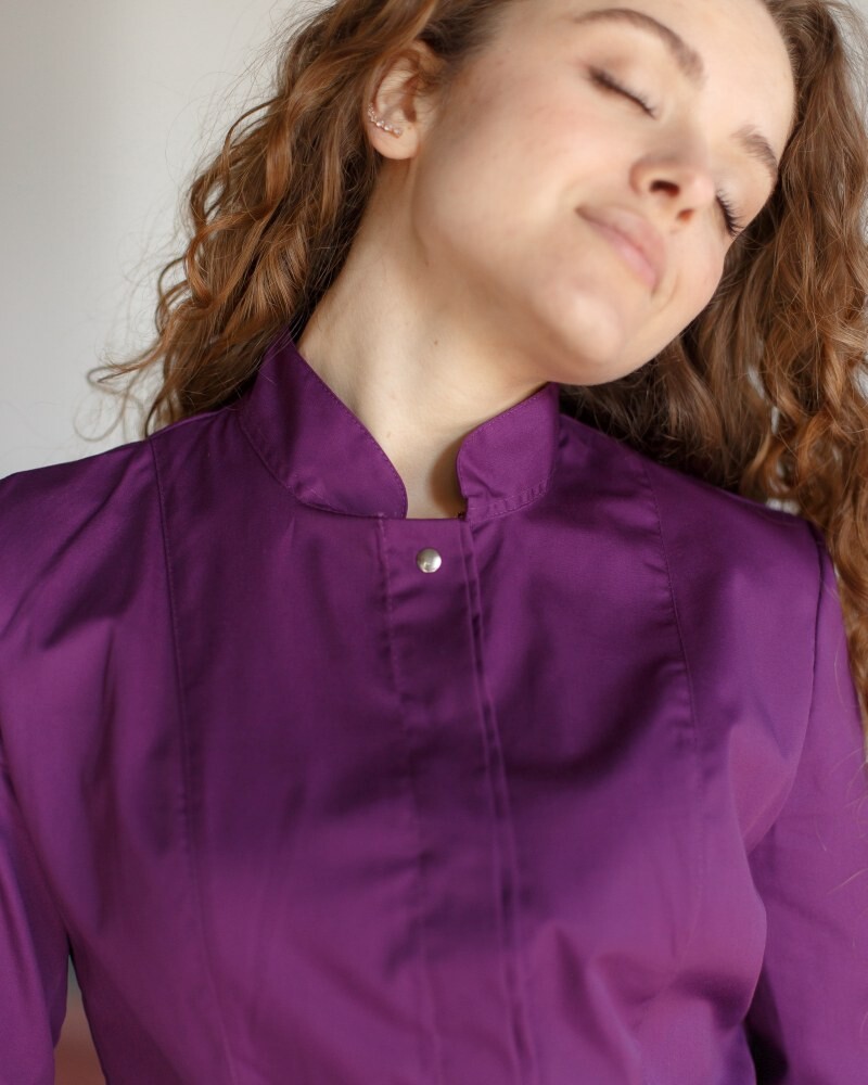 Medical gown for women Sakura purple 160-335-678 (6613580) фото 4