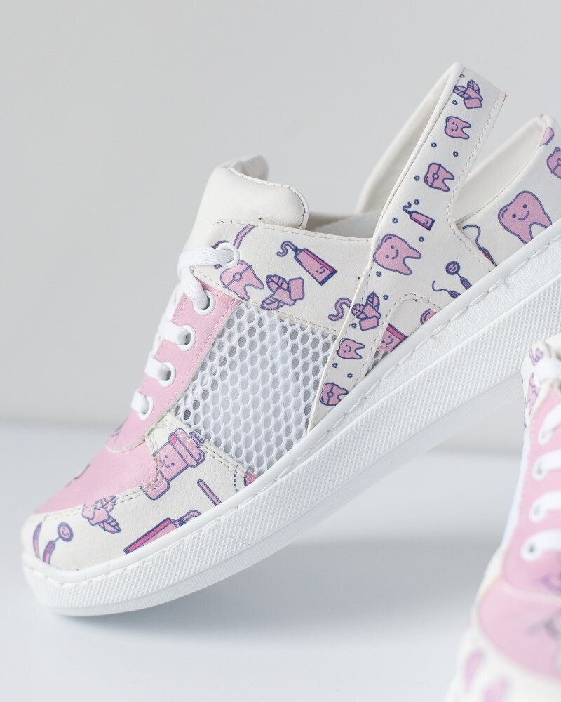 Обувь медицинская кроссовки с открытой пяткой Teeth Pink PU подошва 347-399-850 (6613134) фото 1