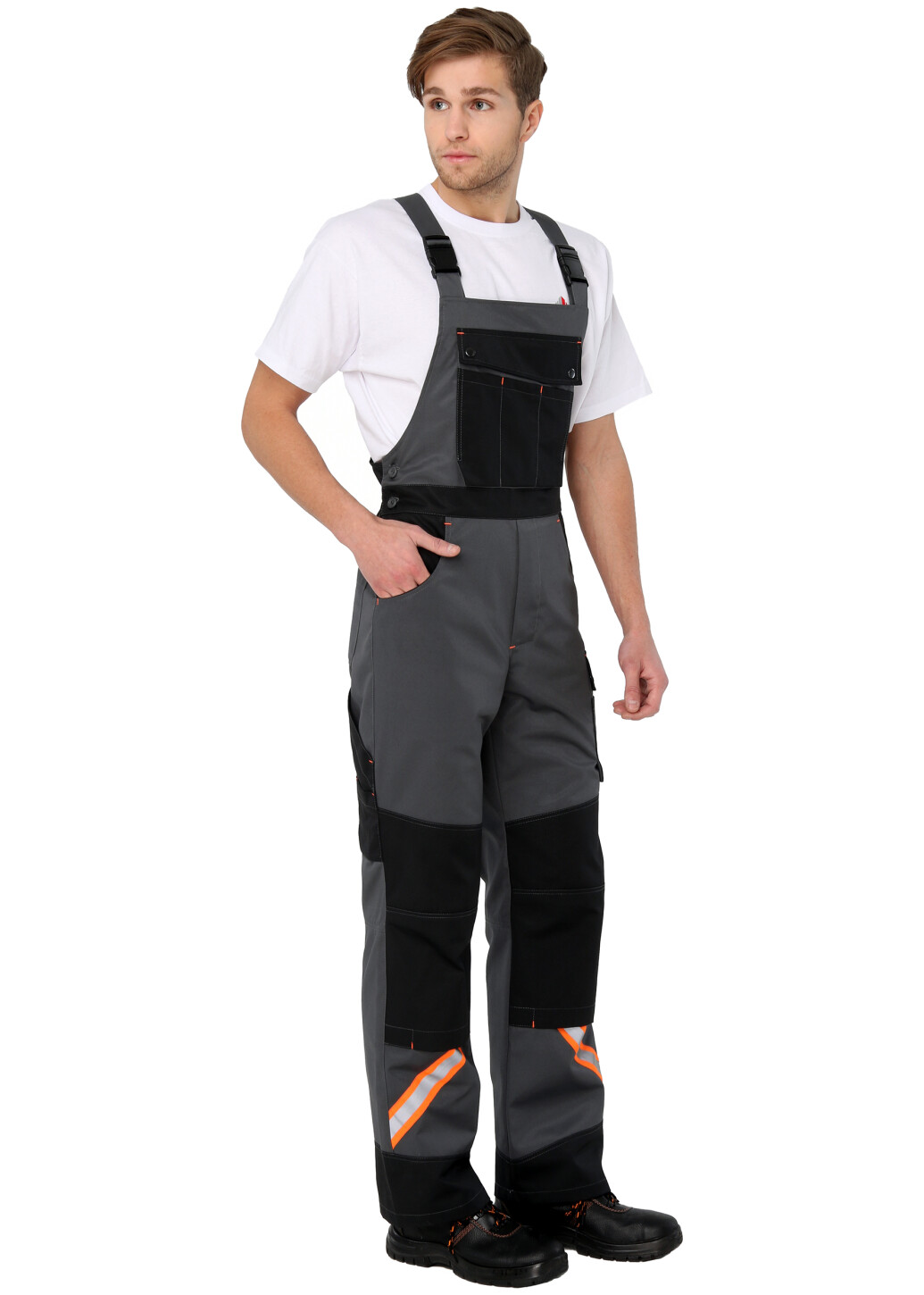 Suit worker "DIESEL" dark gray - semi-overalls and jacket (1282) фото 5