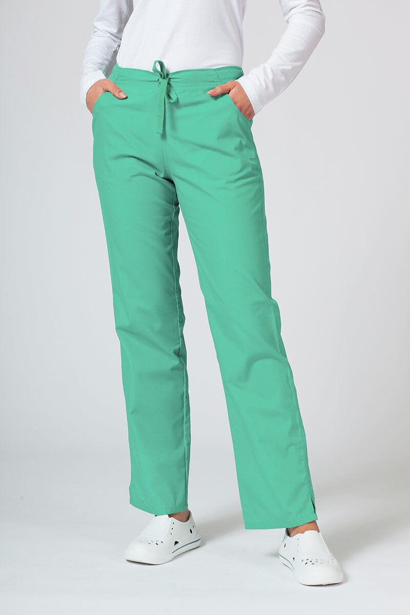 Women's straight medical trousers "Sofia" light green (7700702) фото 1