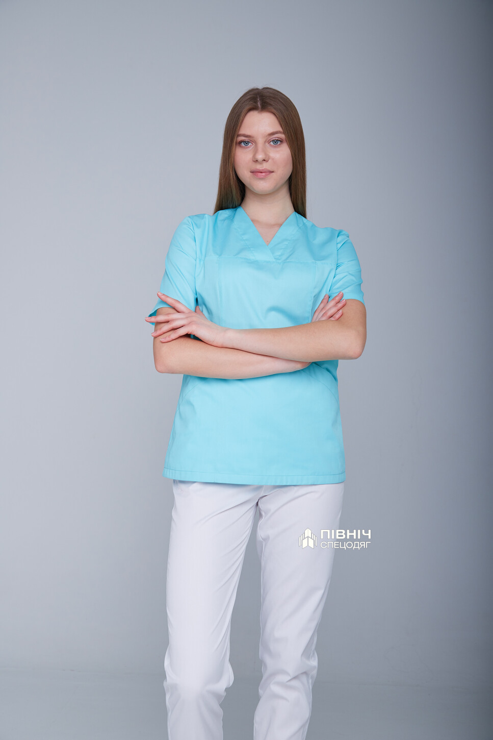 Блуза медицинская женская "МАРИЯ" васильковая (3399150) фото 9