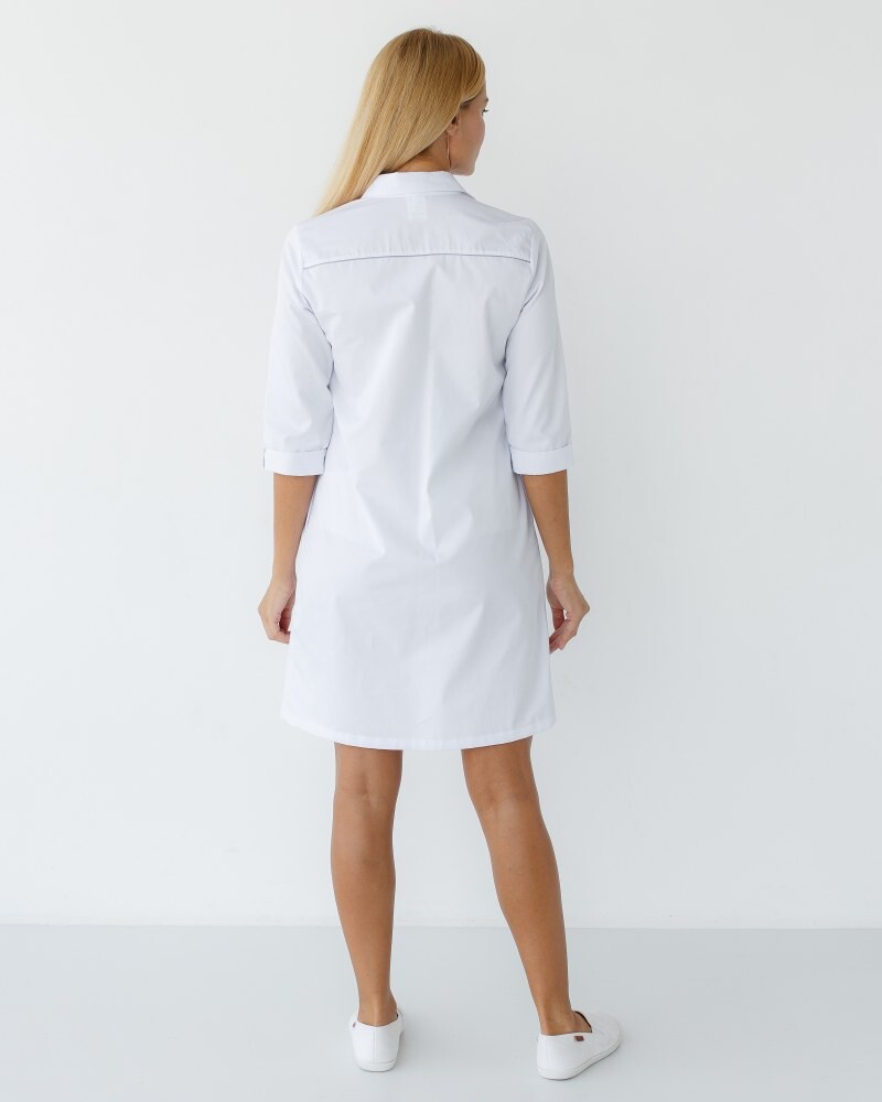 Medical gown women's Manhattan white-gray 157-366-679 (6613597) фото 3
