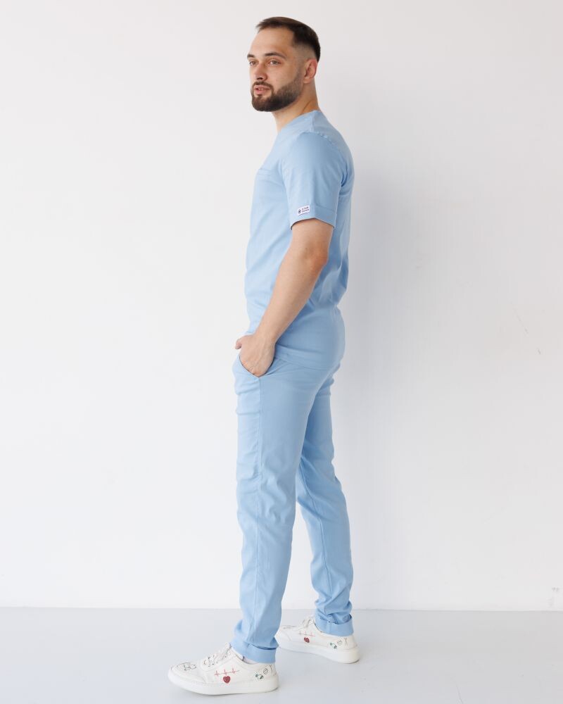 Медицинский костюм мужской Марсель голубой  353-333-708 (6613706) фото 3