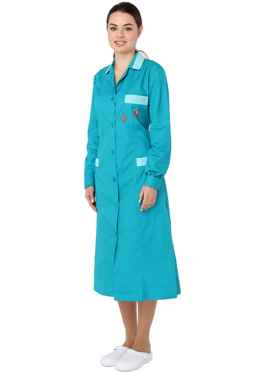 Dressing gown female worker, sea wave (220011) фото 1