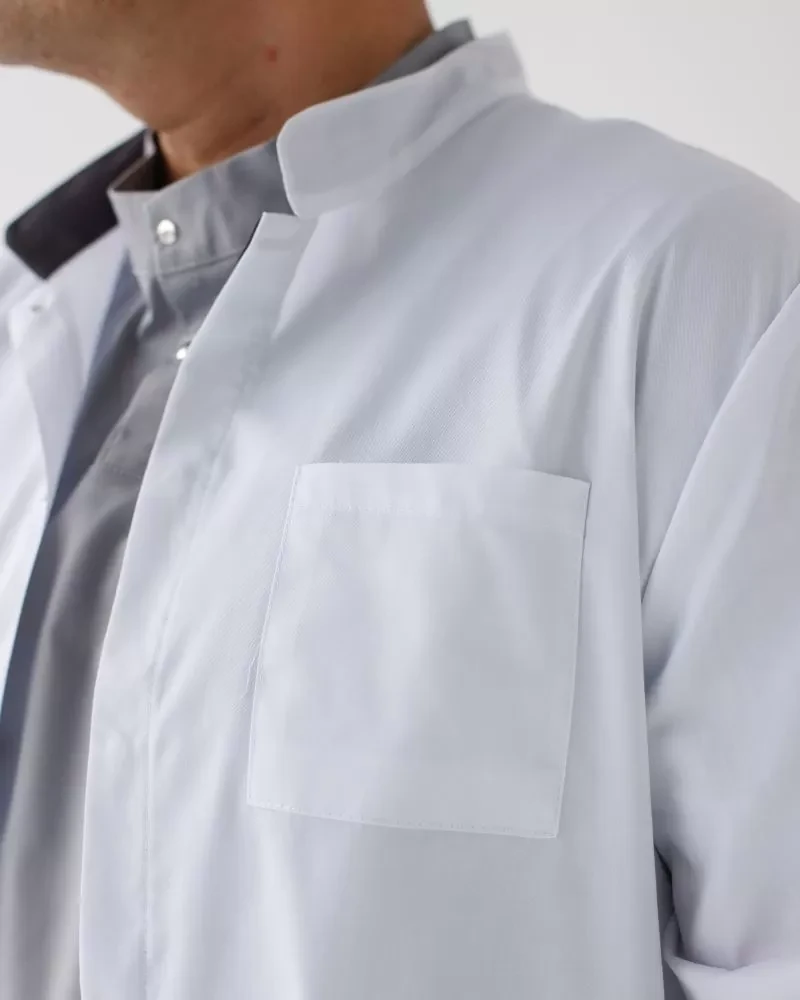 Medical coat for men Amsterdam white-gray 154-366-679 / 154-366-755 (6613822) фото 8