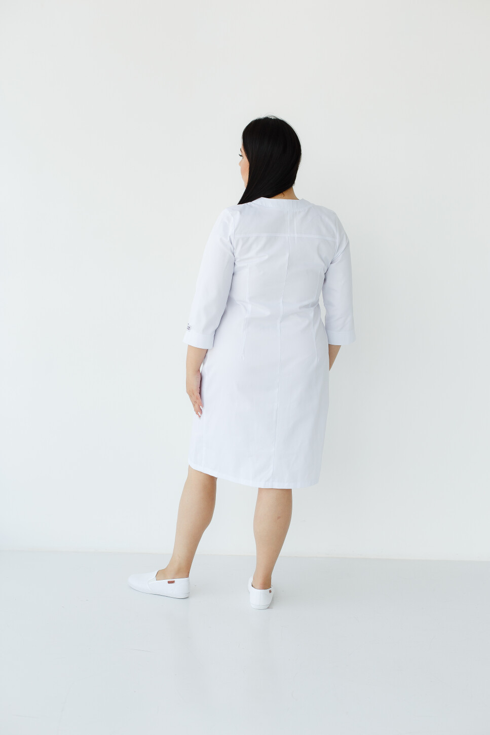 Women's medical gown Valerie white +SIZE 156-324-677 (6625323) фото 6
