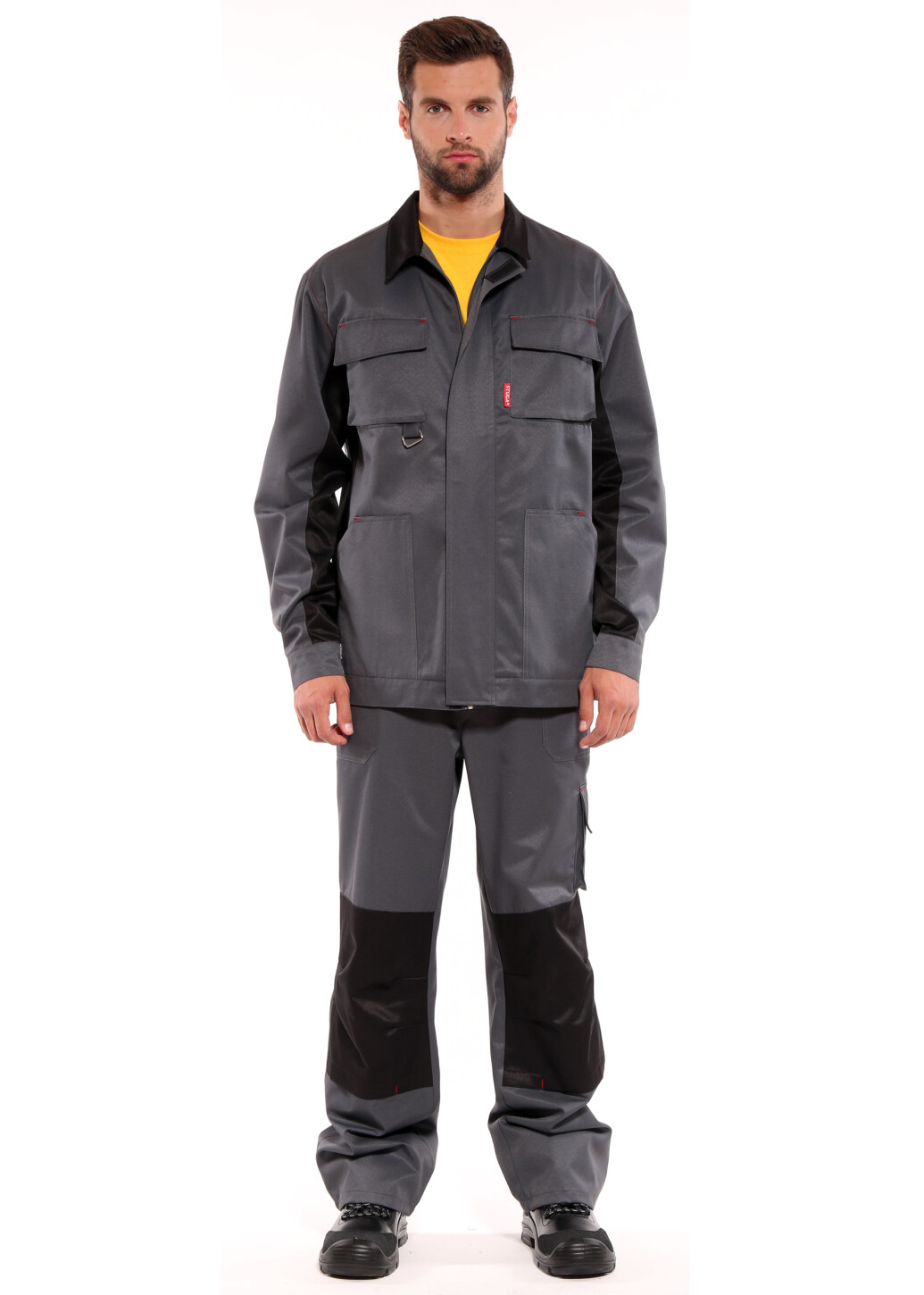 Suit working "OPTIMA" gray - overalls and jacket (1255) фото 1