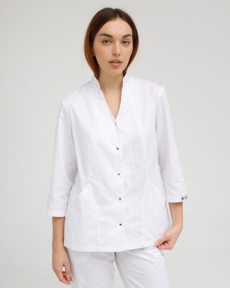 Медицинский костюм женский Элизабет белый  441-324-679 (6613362) фото 3