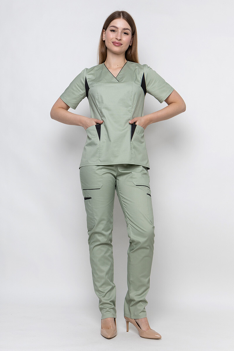 Medical suit Emelie-stretch, female. Pistachio (5436945) фото 2