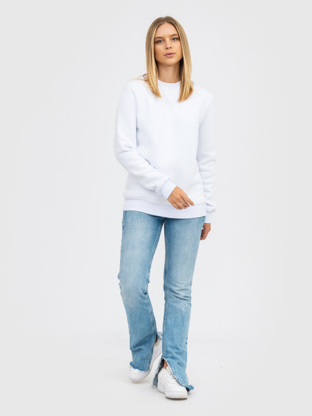Свитшот UNISEX с начесом U-0301 белый (5110304) фото 9