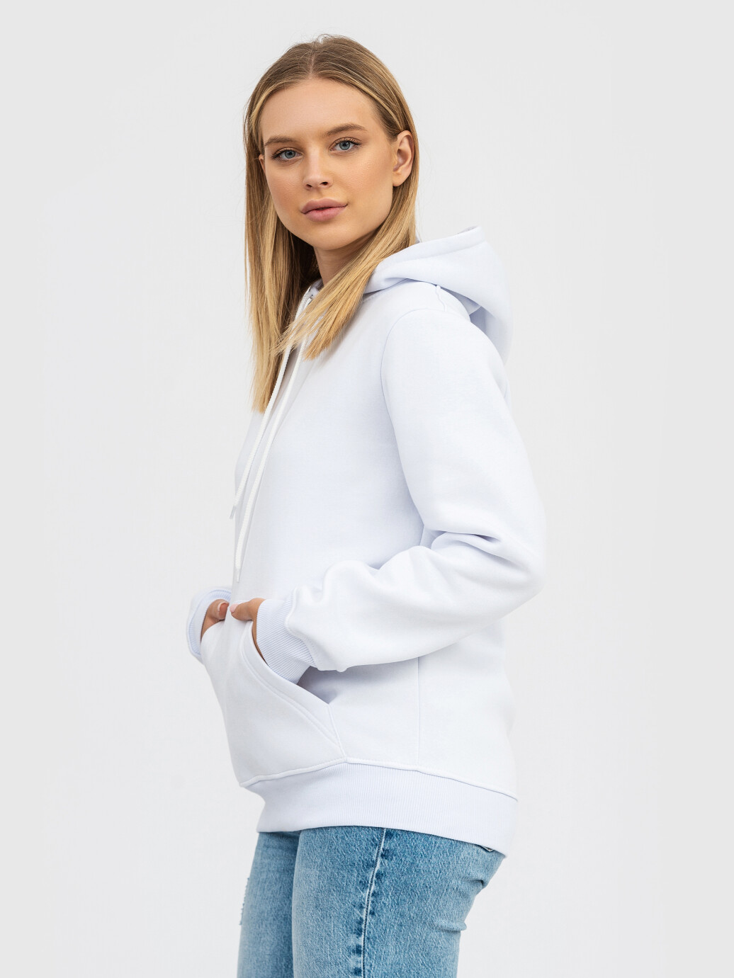 Худи UNISEX с начесом U-0401 белый (5110280) фото 9