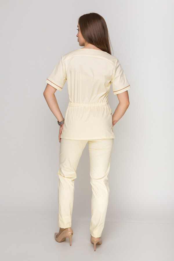 Костюм медичний Монік - стрейч. / Бр. завужені. Стрейчевий COTTON. Шампань (5410164) фото 10