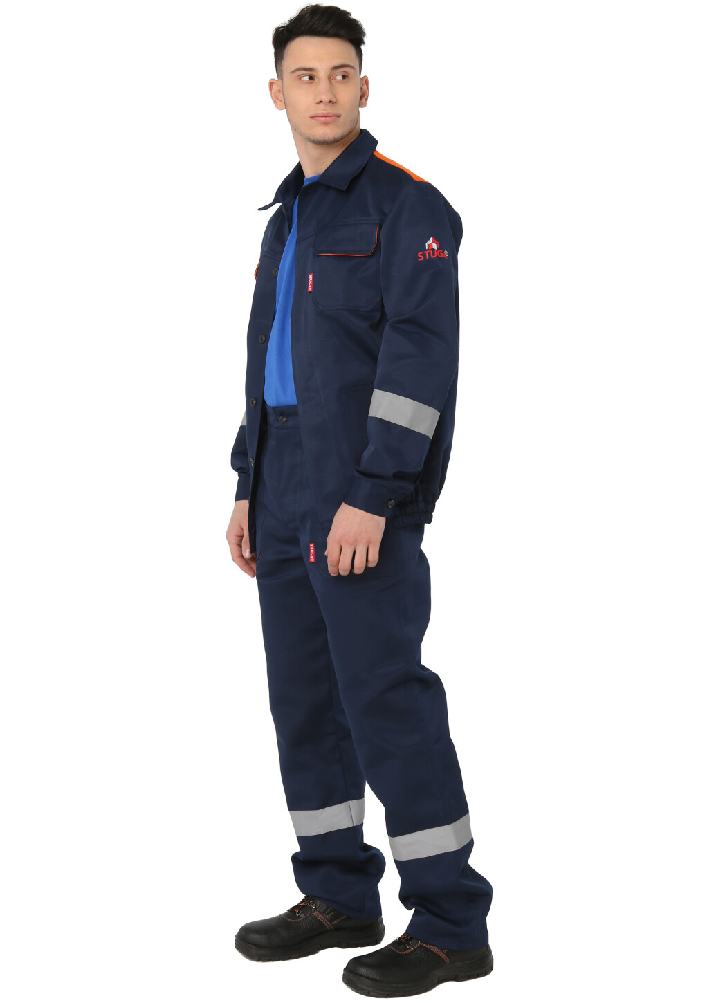 Suit worker "PULSE" with reflective stripes - pants and jacket (10006) фото 3