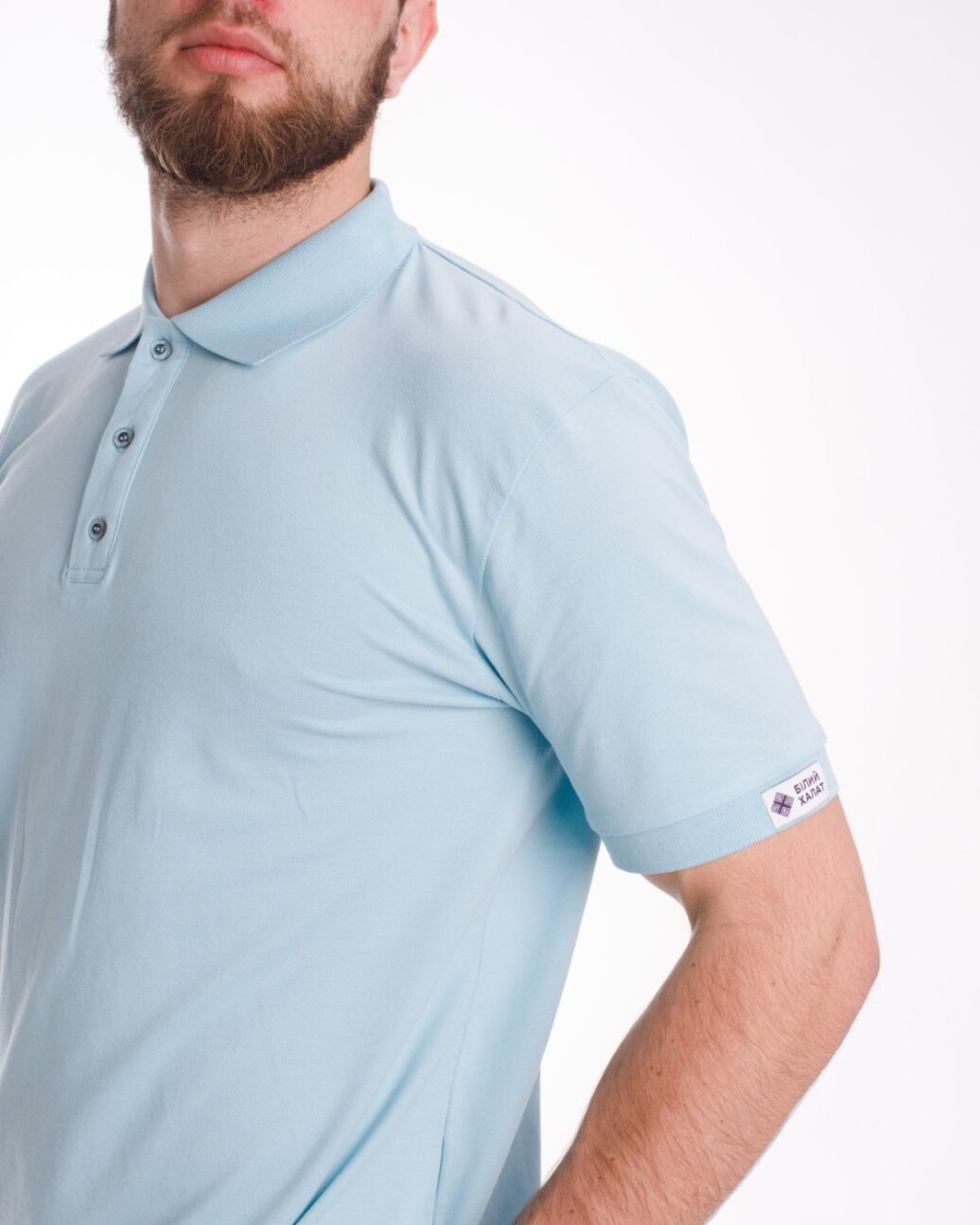 Medical polo for men sky blue 148-438-677 (6613765) фото 4
