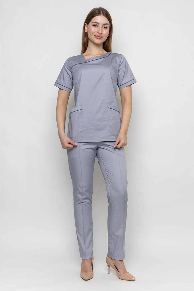 Костюм женский медицинский Моник, зауженные брюки. Дым (5436956) фото 2