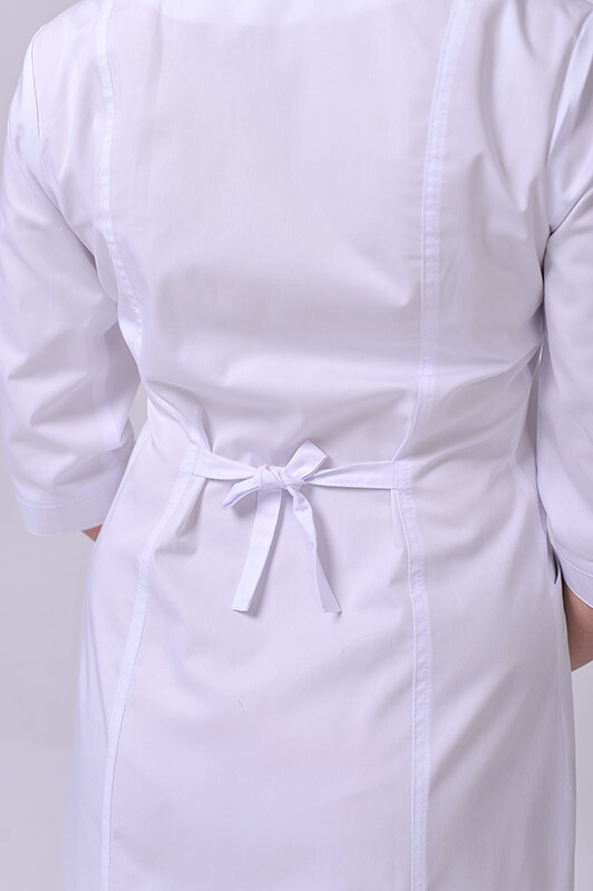 Isabella dressing gown. COTTON. White + red (trim) (544772) фото 4