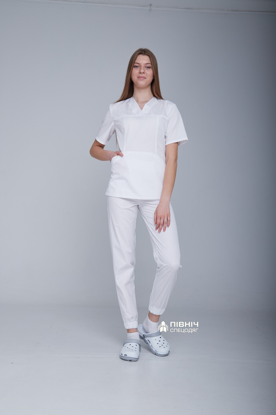 Women's medical blouse "MARIA" white (3399154) фото 12