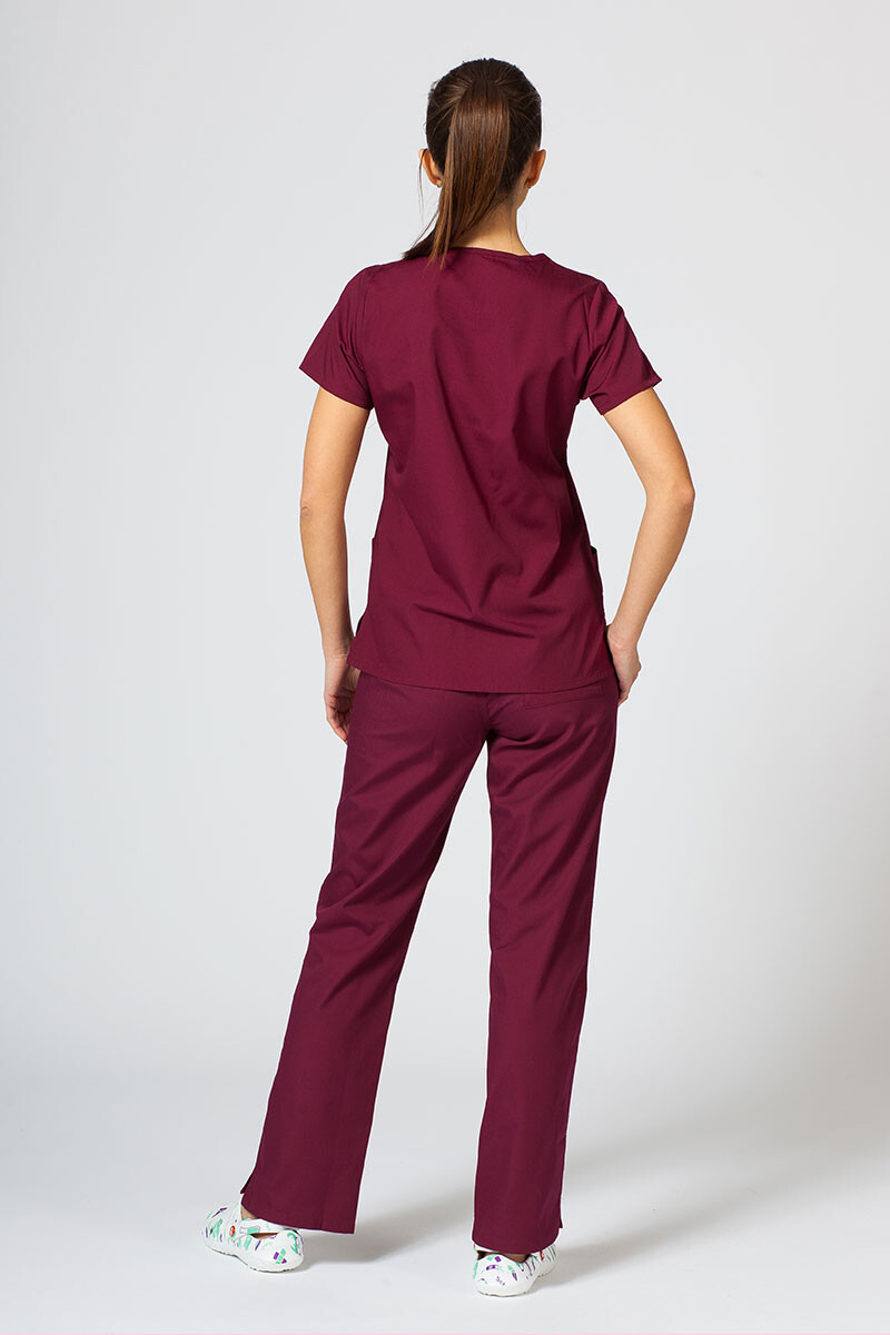 Women's medical trousers straight "Sofia" burgundy (7700302) фото 7