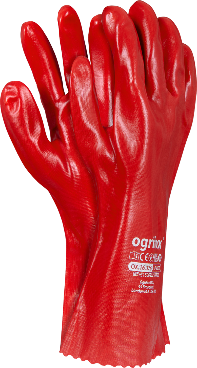 Перчатки из ПВХ красные (длина 35 см) OX-PVC35 (454) фото 1