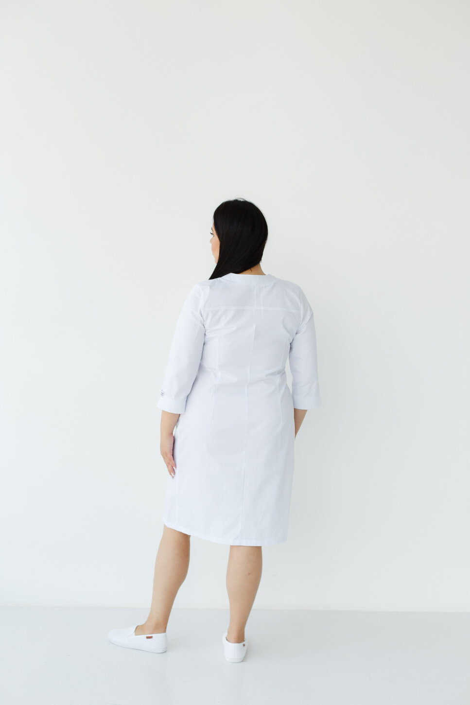 Women's medical gown Valerie white +SIZE 156-324-677 (6625323) фото 3