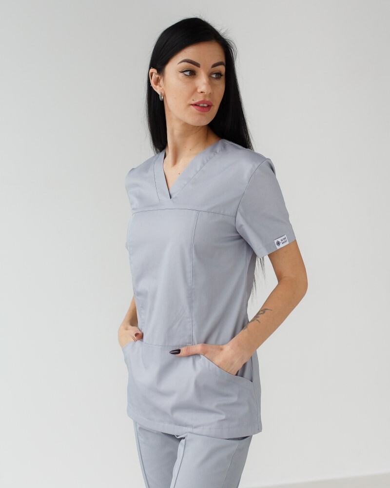 Medical shirt women's Topaz gray 164-328-705 / 386-328-705 (6613496) фото 1