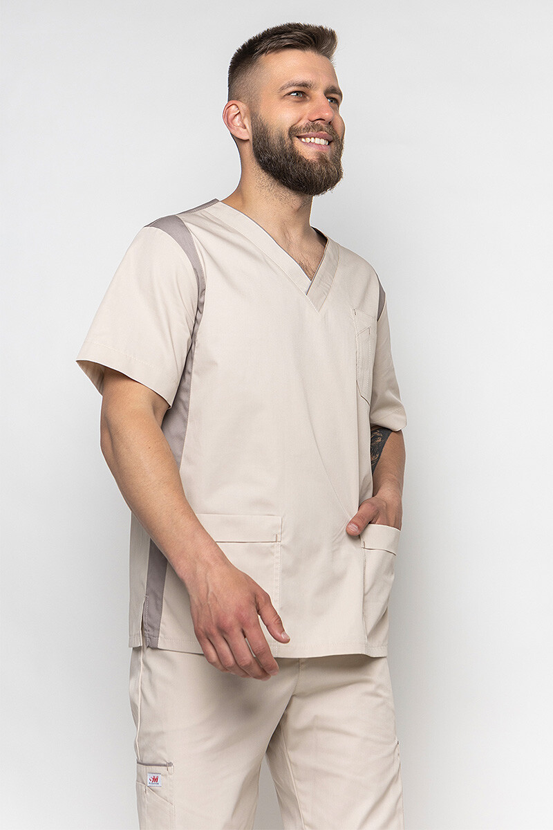 Medical jacket for men Manhattan. Cream (5437048) фото 1