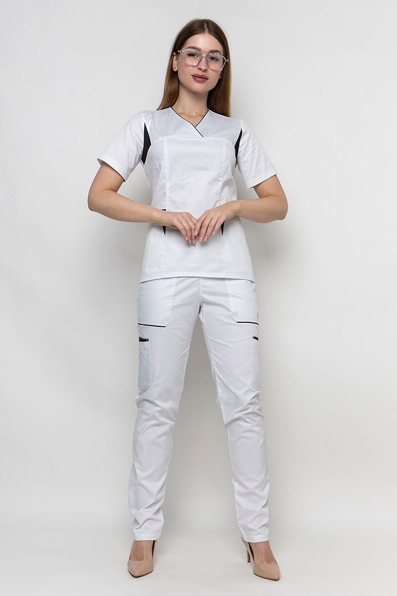 Medical suit white Emelie-stretch women's (5436920) фото 1