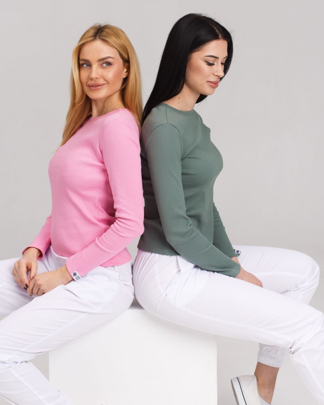 Women's Medical Longsleeve in welted dark olive 392-483-901 (6613458) фото 6
