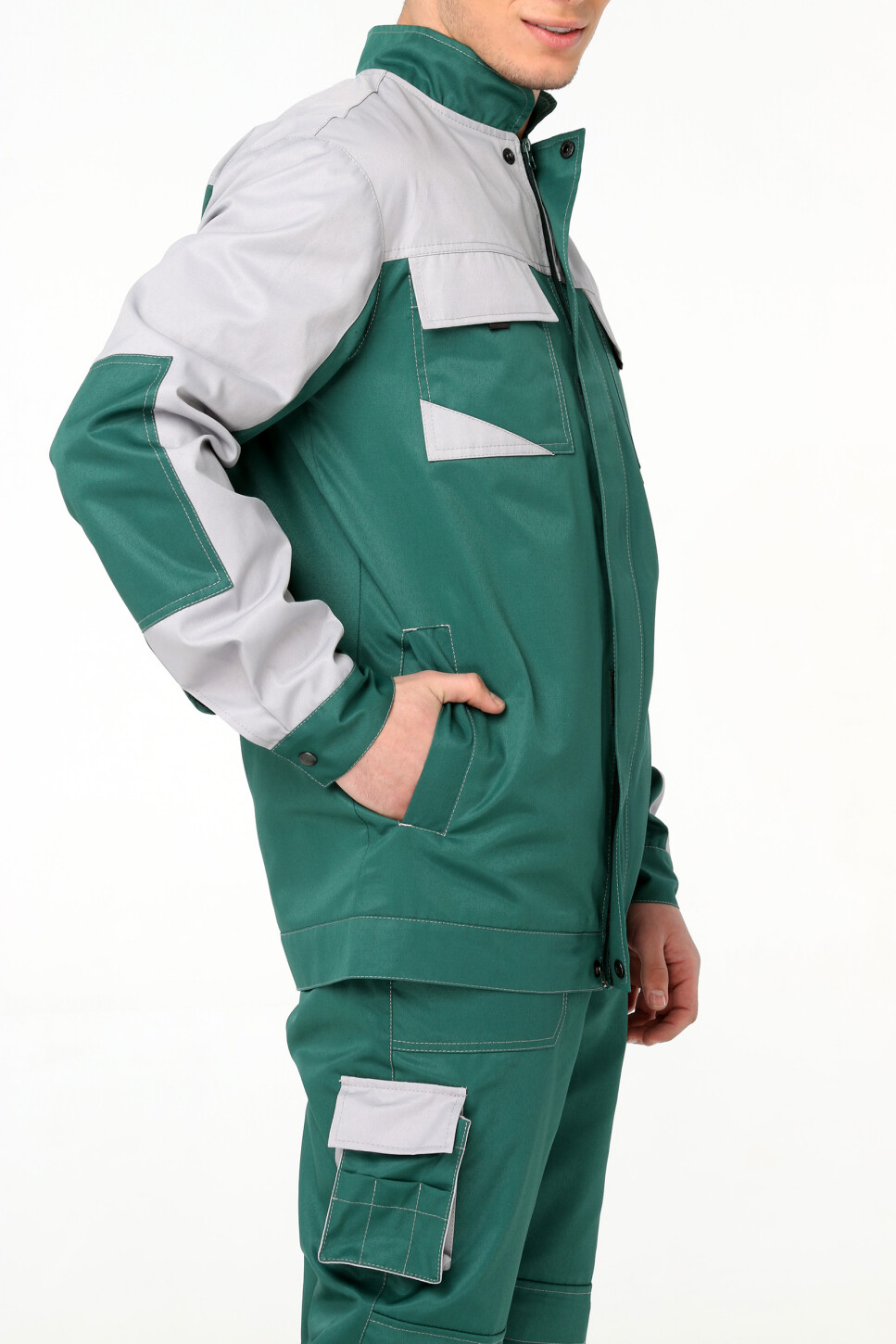 Suit worker "ULTRA" green - semi-overalls and a jacket (1239) фото 7