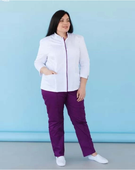 Medical suit for women Sakura white-purple 124-346-678 / 317-346-679 (6613238) фото 10