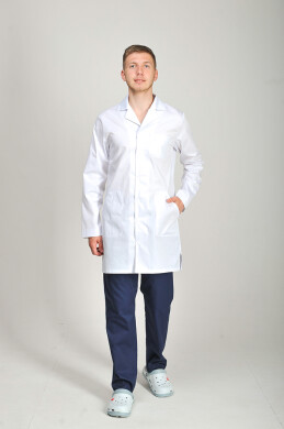Men's medical white coat Classic, long sleeve (544818) Men's medical white coat Classic, long sleeve (544818) фото 1