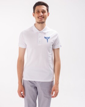 Medical polo men's blue embroidered Caduceus 148-324-836 (6613768) Medical polo men's blue embroidered Caduceus 148-324-836 (6613768) фото 1