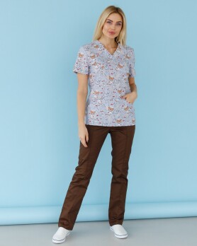 Медицинский костюм с принтом женский Топаз Bear gray/brown 138-373-558 (6613254) Медицинский костюм с принтом женский Топаз Bear gray/brown 138-373-558 (6613254) фото 1