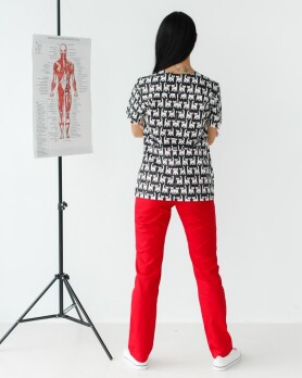 Медицинский костюм с принтом женский Топаз Cats black/red 138-341-568 (6613252) Медицинский костюм с принтом женский Топаз Cats black/red 138-341-568 (6613252) фото 2