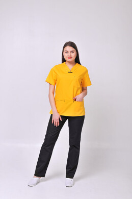 Костюм медицинский Саманта+Бр. прямые. COTTON. Желтый / черный (544640) Костюм медицинский Саманта+Бр. прямые. COTTON. Желтый / черный (544640) фото 1