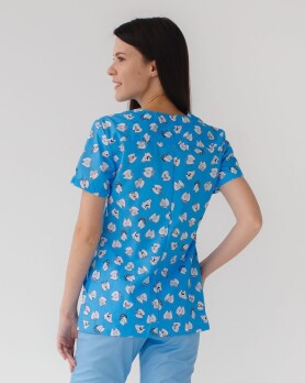 Medical shirt women's Topaz print Dentist blue 126-376-776 (6613541) Medical shirt women's Topaz print Dentist blue 126-376-776 (6613541) фото 2