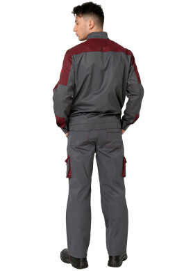 Worker suit "ULTRA" burgundy - bib overall with jacket (1240) Worker suit "ULTRA" burgundy - bib overall with jacket (1240) фото 4