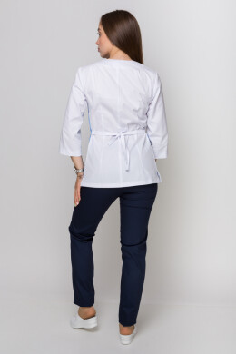 Медицинский костюм Лилия + Бр. зауженные. COTTON. Белый + голубой / темно-синий (5411155) Медицинский костюм Лилия + Бр. зауженные. COTTON. Белый + голубой / темно-синий (5411155) фото 16