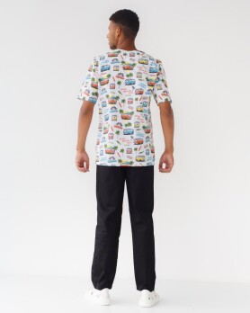 Медичний костюм із принтом чоловічий Граніт Літній вайб чорний/білий 131-321-813 (6613728) Медичний костюм із принтом чоловічий Граніт Літній вайб чорний/білий 131-321-813 (6613728) фото 3