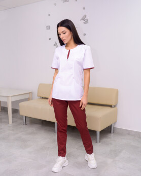 Блуза медицинская женская "Эльза" бордо (538364) Блуза медицинская женская "Эльза" бордо (538364) фото 1