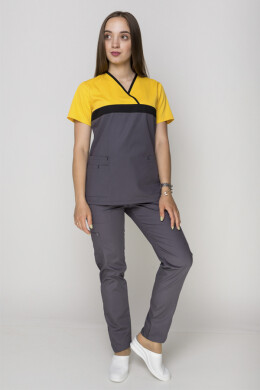 Costume Lydia +Br. Virginia. COTTON. Yellow / asphalt (5410116) Costume Lydia +Br. Virginia. COTTON. Yellow / asphalt (5410116) фото 10