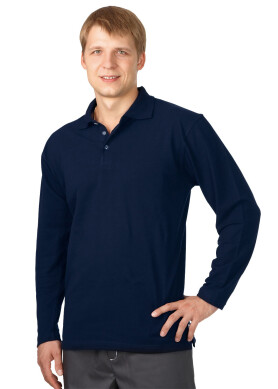 Polo shirt with long sleeve "Fruit of the loom" blue (220360) Polo shirt with long sleeve "Fruit of the loom" blue (220360) фото 1