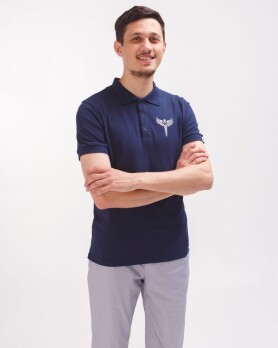 Medical polo men's blue embroidered Caduceus 148-322-836 (6613769) Medical polo men's blue embroidered Caduceus 148-322-836 (6613769) фото 6