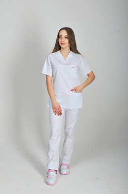 Костюм медицинский Саманта+Бр. прямые. COTTON. Белый (544646) Костюм медицинский Саманта+Бр. прямые. COTTON. Белый (544646) фото 2