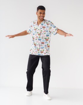 Медичний костюм із принтом чоловічий Граніт Літній вайб чорний/білий 131-321-813 (6613728) Медичний костюм із принтом чоловічий Граніт Літній вайб чорний/білий 131-321-813 (6613728) фото 1