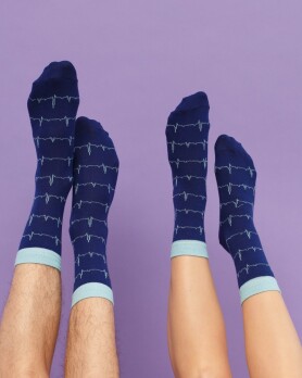 Медицинские носки с принтом Cardio blue 143-322-758 (6613915) Медицинские носки с принтом Cardio blue 143-322-758 (6613915) фото 1
