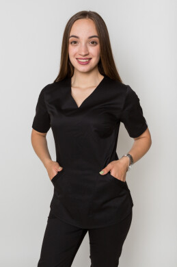 Костюм медицинский Ева-Стрейч + Брюки 7/8 Коттон Черный (5410095) Костюм медицинский Ева-Стрейч + Брюки 7/8 Коттон Черный (5410095) фото 15